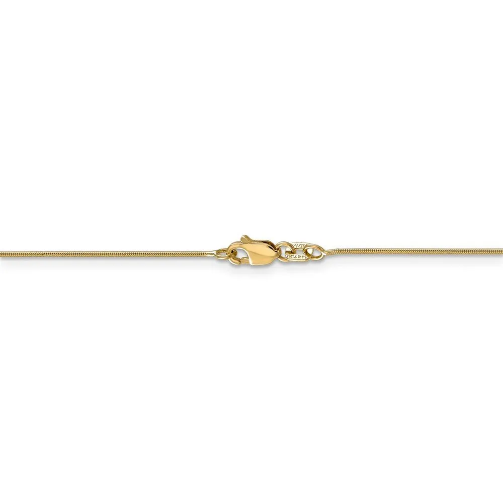 0.8mm, 14k Yellow Gold, Round Snake Chain Necklace