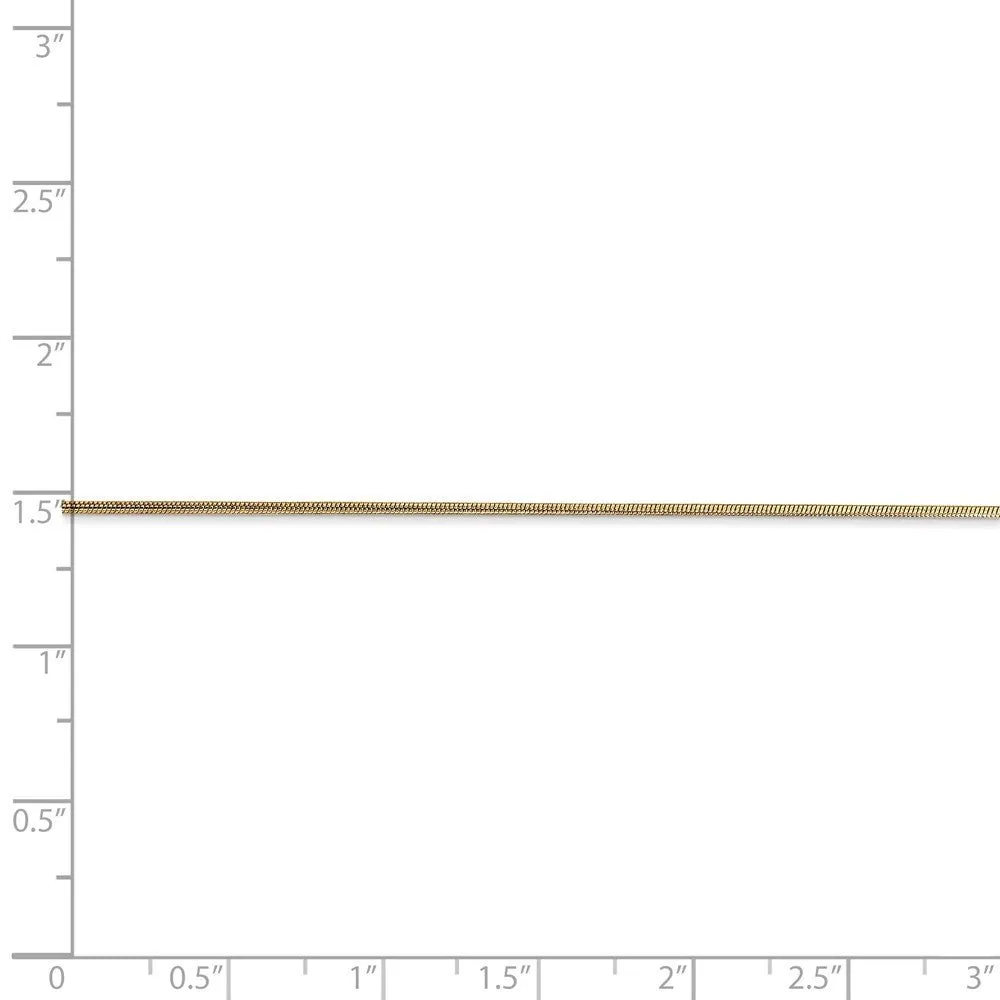 0.9mm, 14k Yellow Gold, Round Snake Chain Necklace