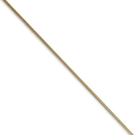 0.9mm, 14k Yellow Gold, Round Snake Chain Necklace