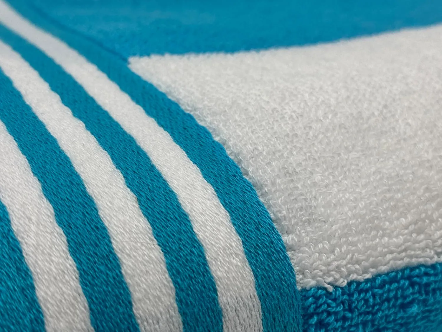 100 Percent Ringspun Combed Cotton Beach/Pool Towel Set. Turquoise/White 4 Piece Cabana Stripe (X-Large 30x65 450 GSM)