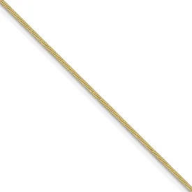 1.1mm 10k Yellow Gold Solid Round Snake Chain Necklace