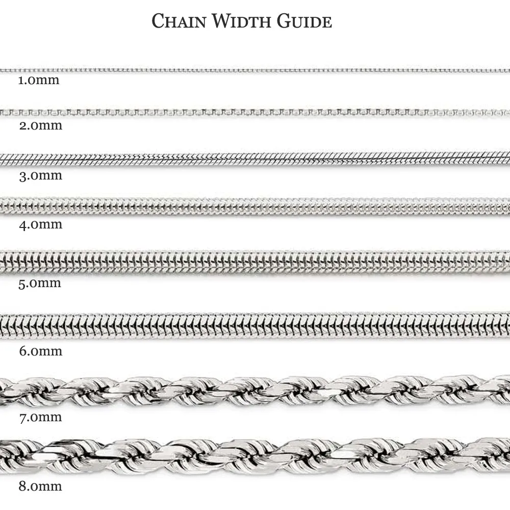 1.1mm, 14k White Gold, Round Solid Snake Chain Bracelet, 8 Inch