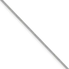 1.1mm, 14k White Gold, Round Solid Snake Chain Bracelet, 8 Inch
