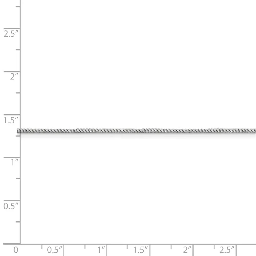 1.1mm, 14k White Gold, Round Solid Snake Chain Necklace
