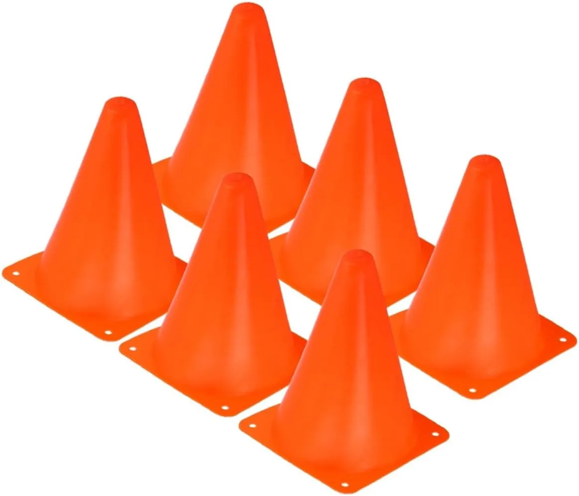 12 Pcs Small Orange Cones Football Training Cones Soccer Poles Cones Sports for Obstacle Courses Boys and Girls Play Outdoor Games