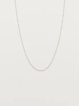 14K White Gold 18" Simple Necklace