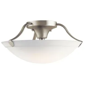 16 in. 3 Lights Semi Flush Mount Light Nickel finish