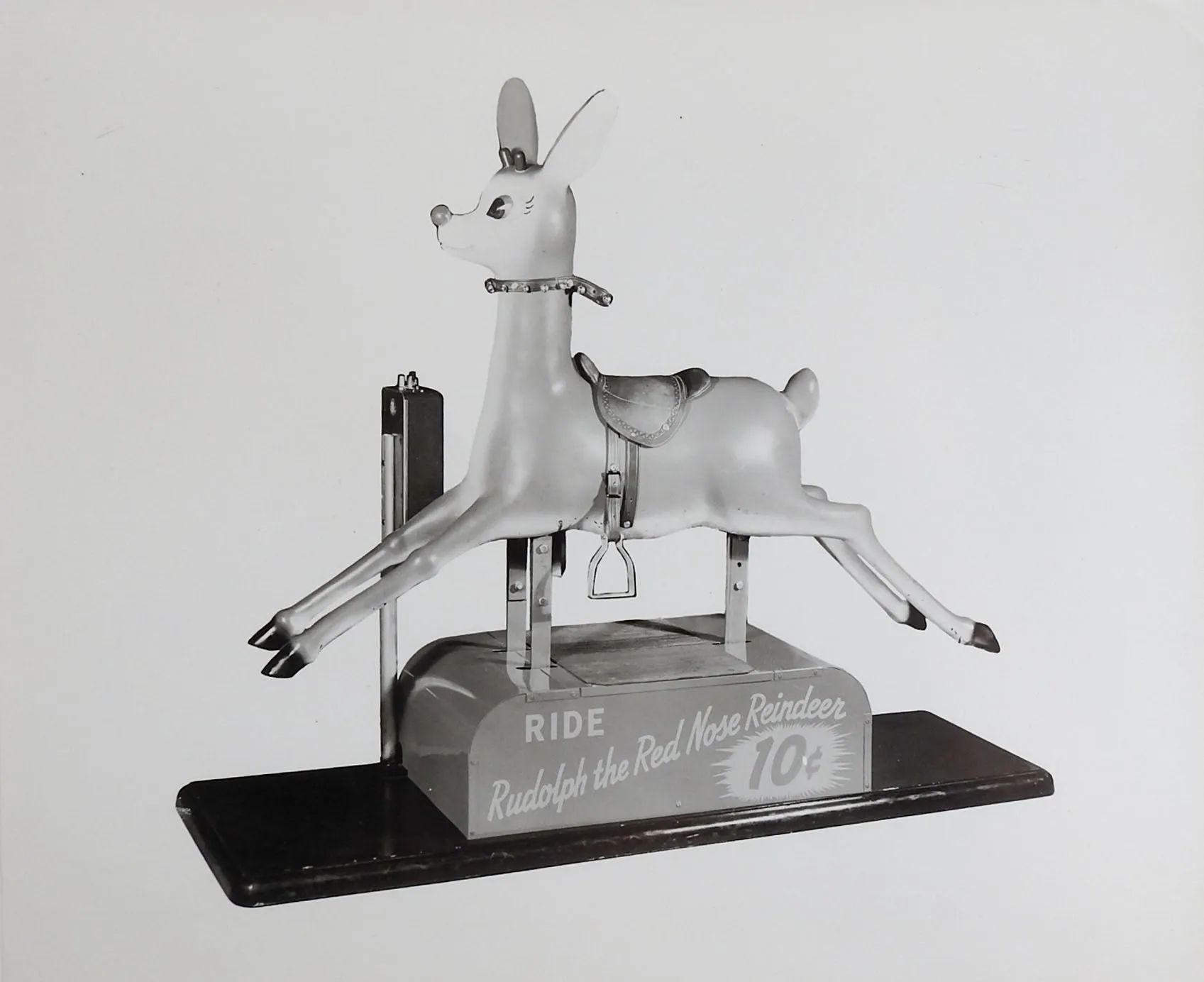 1950's Rudolph the Red Nose Reindeer Kiddie Ride Photograph