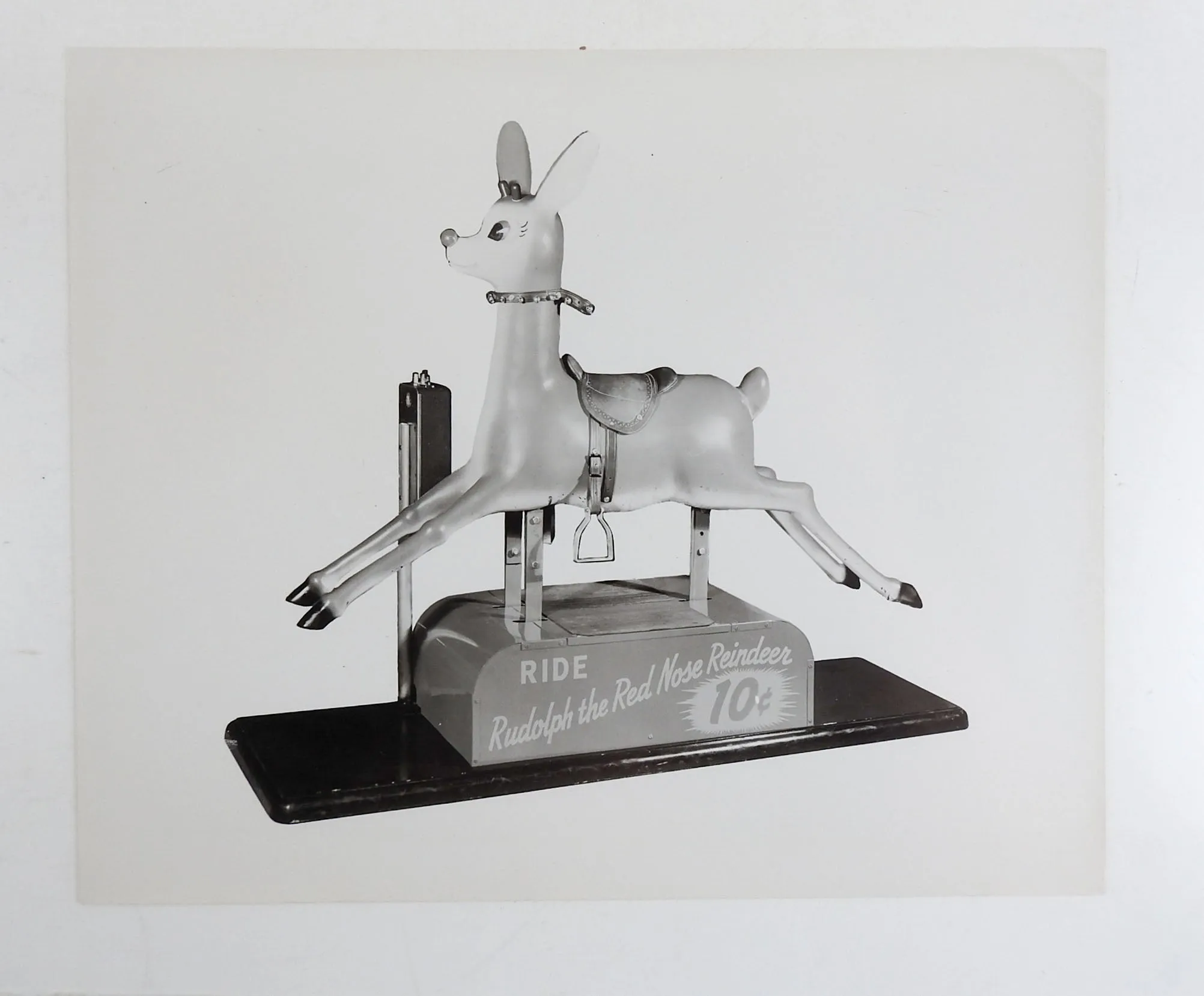 1950's Rudolph the Red Nose Reindeer Kiddie Ride Photograph
