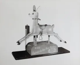 1950's Rudolph the Red Nose Reindeer Kiddie Ride Photograph