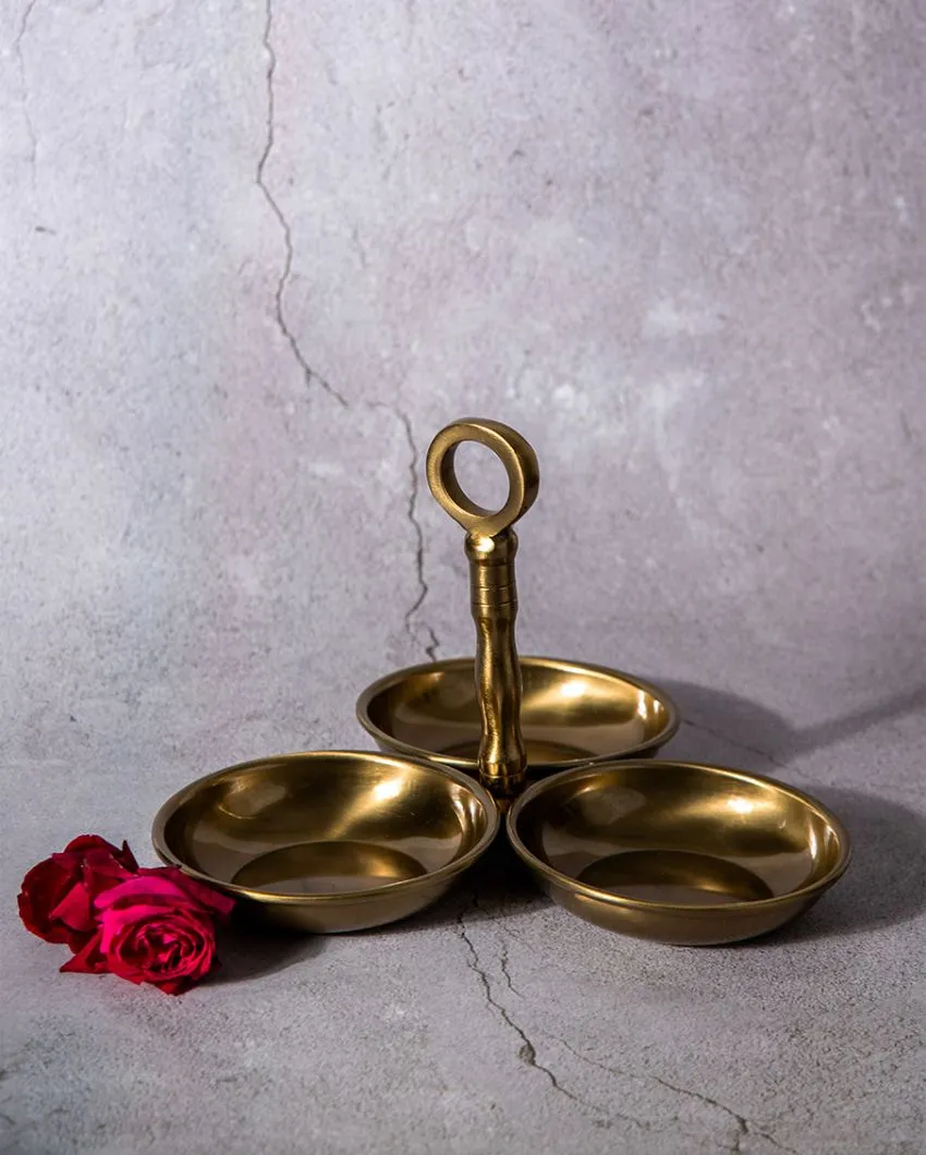 3 Bowl Serving Stoneware Platter