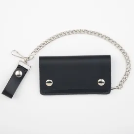 6” Black Leather Chain Wallet
