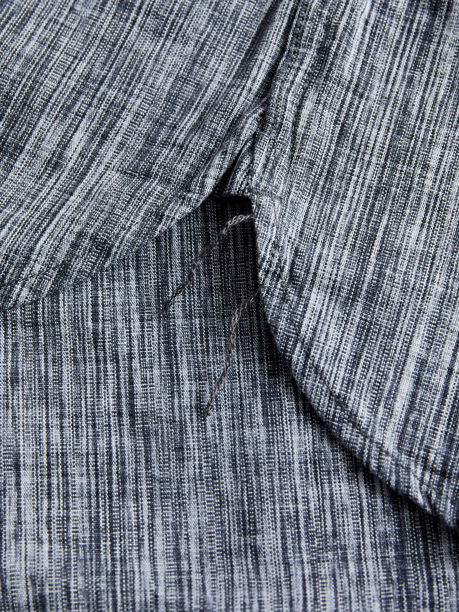6oz Kasuri Chambray Button-Up Shirt in Black
