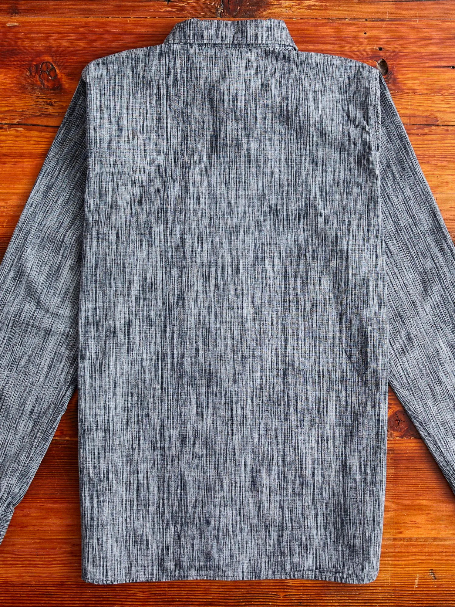 6oz Kasuri Chambray Button-Up Shirt in Black