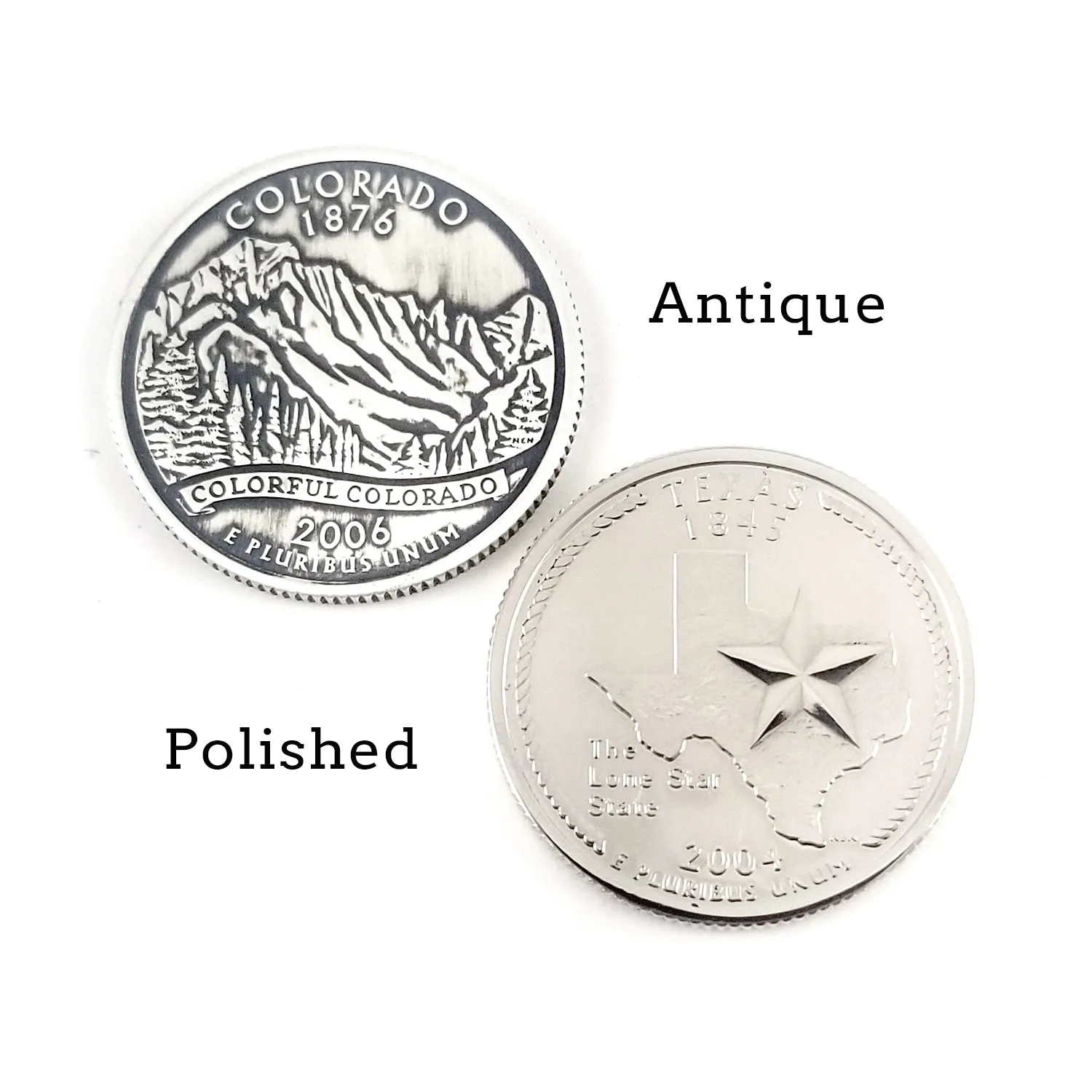 90% Silver State Quarter Hoops & Punch Out Drop Earring Set