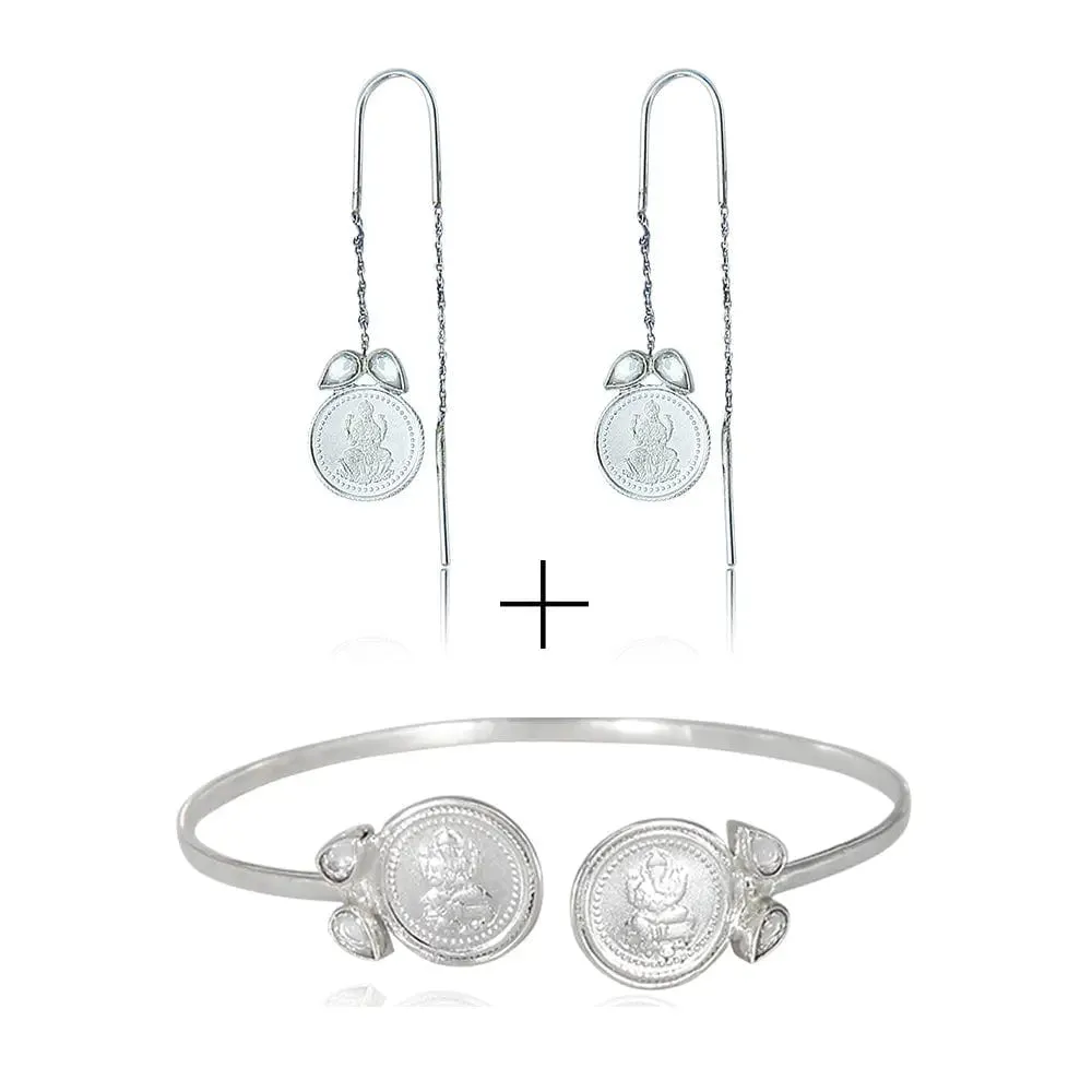 92.5 Silver Kuber Sui Dhaga Earring