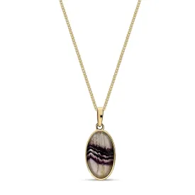 9ct Yellow Gold Blue John Oval Pendant