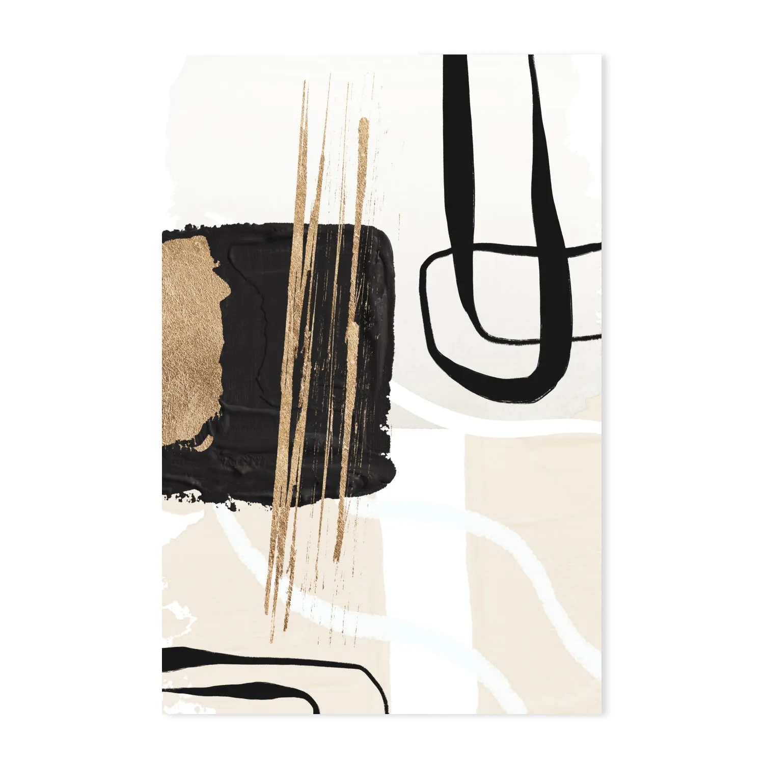 Abstract Black And Gold, Style A & B, Set Of 2 , By Sally Ann Moss