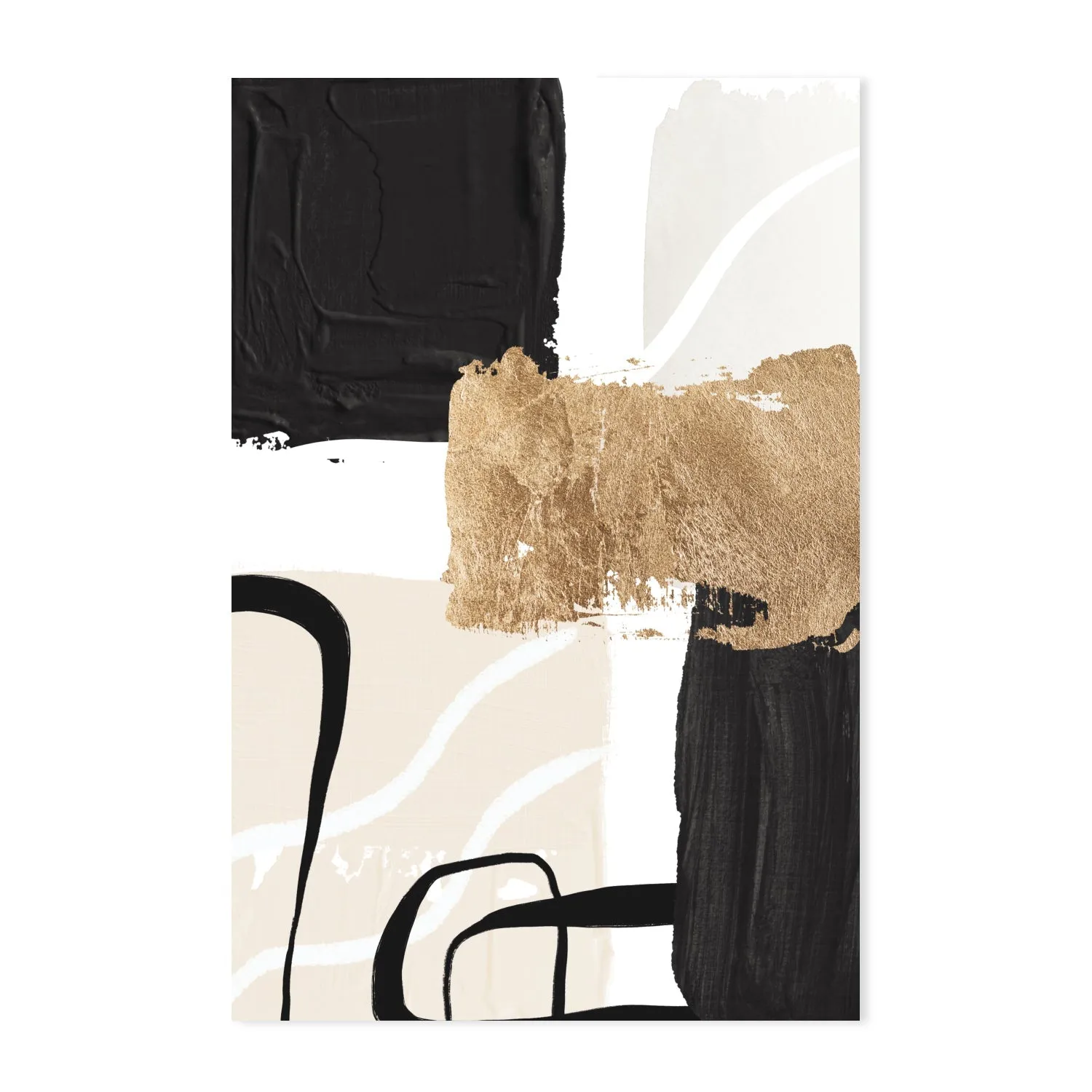 Abstract Black And Gold, Style A & B, Set Of 2 , By Sally Ann Moss