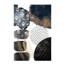 Abstract Navy And Gold, Style B , By Sally Ann Moss