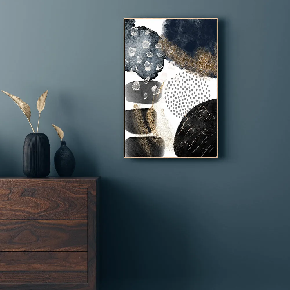 Abstract Navy And Gold, Style B , By Sally Ann Moss