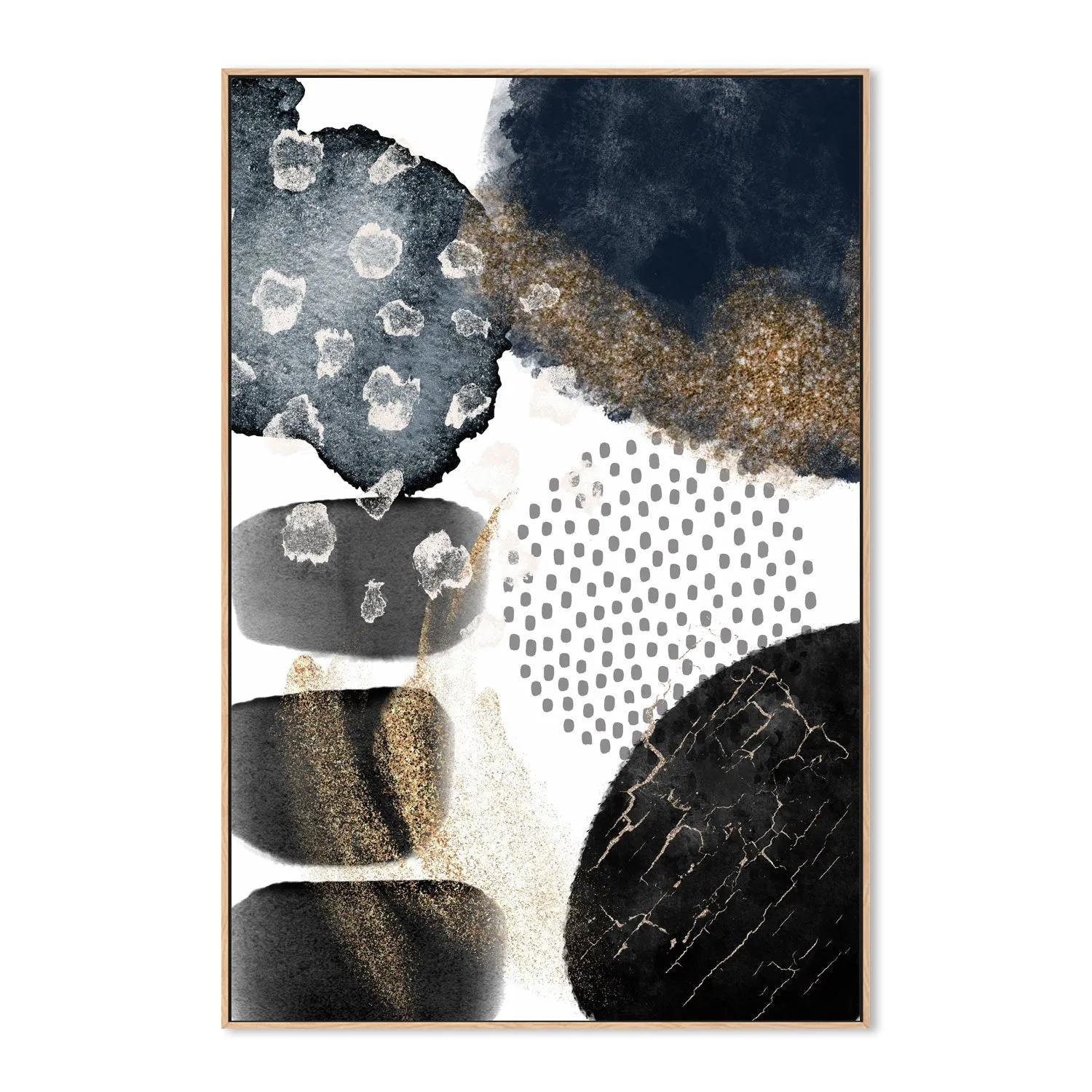 Abstract Navy And Gold, Style B , By Sally Ann Moss