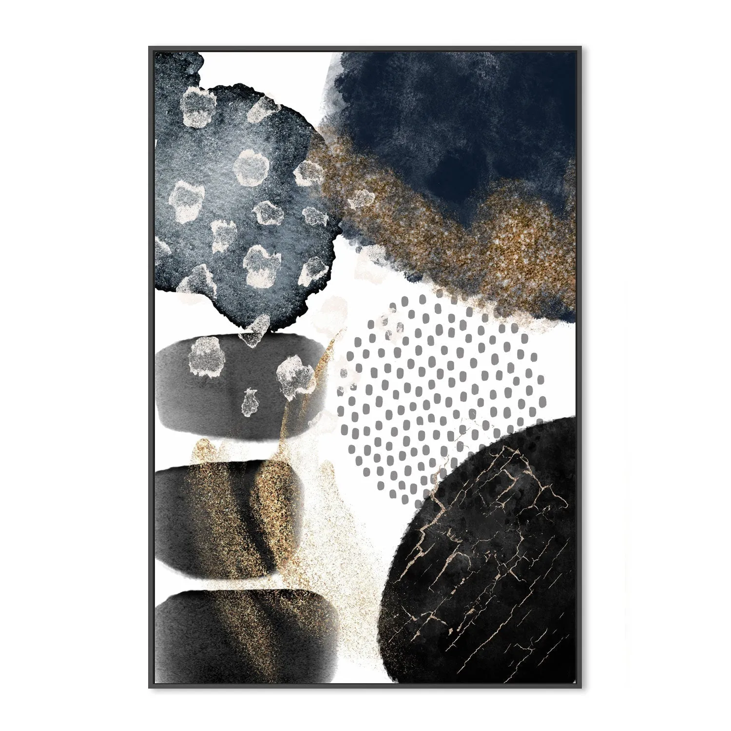 Abstract Navy And Gold, Style B , By Sally Ann Moss