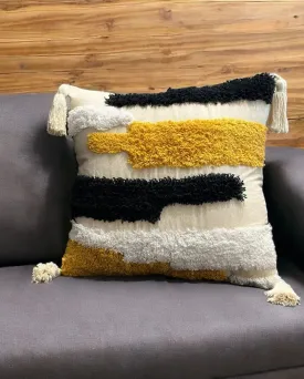 Abstract Tufted Cotton Cushion Cover | 16 × 16 Inches