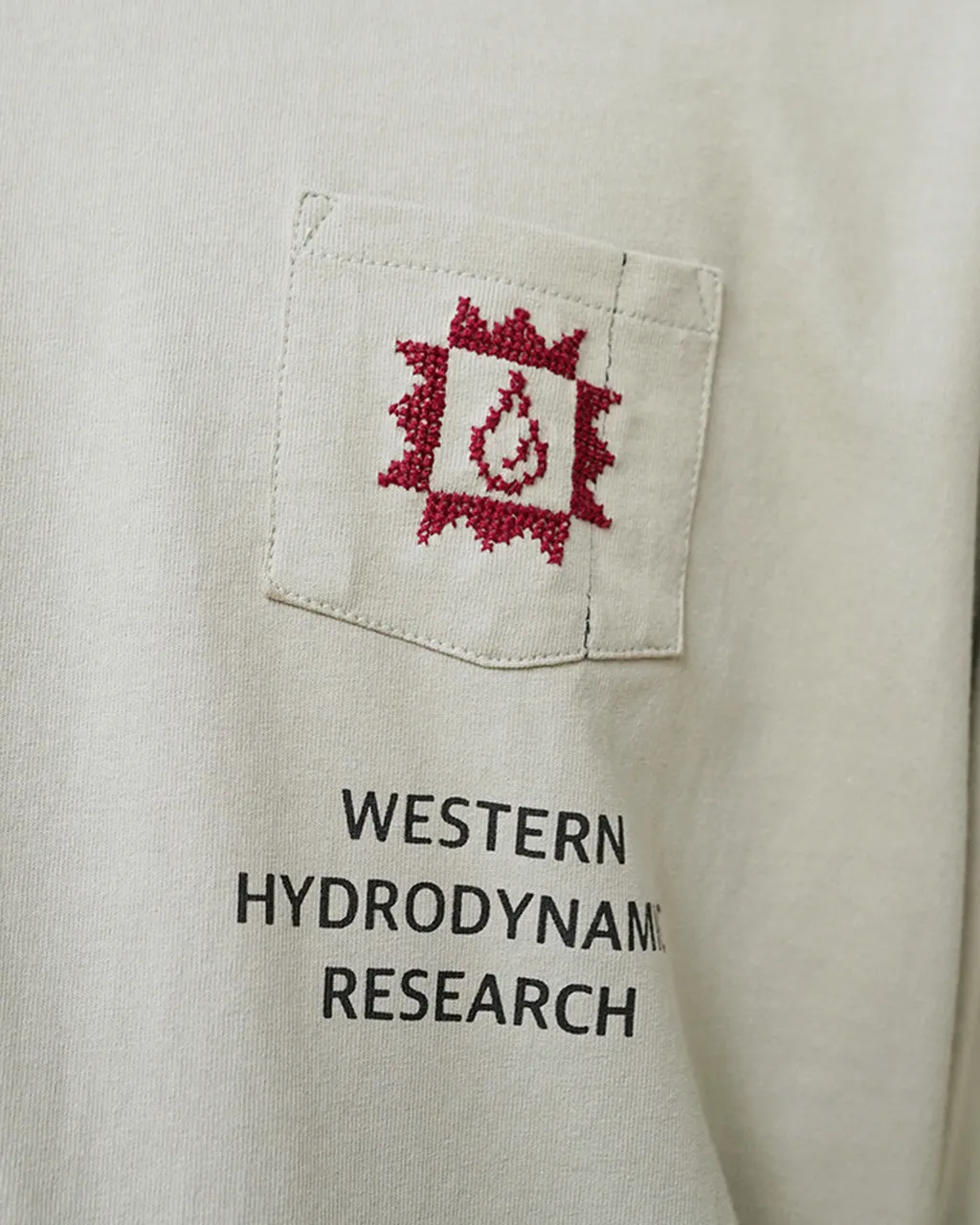 Adish x WHR Mawj Unisex Long Sleeve Shirt in Grey - Logo Design