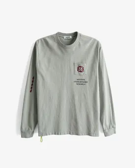 Adish x WHR Mawj Unisex Long Sleeve Shirt in Grey - Logo Design