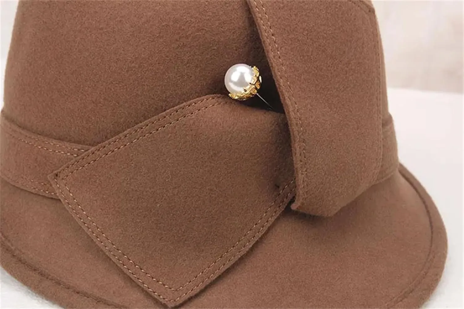 Adult Fedoras Wool Hat Girls Female Winter Warm Woolen Cap England Retro Wool Dome Cap Hat