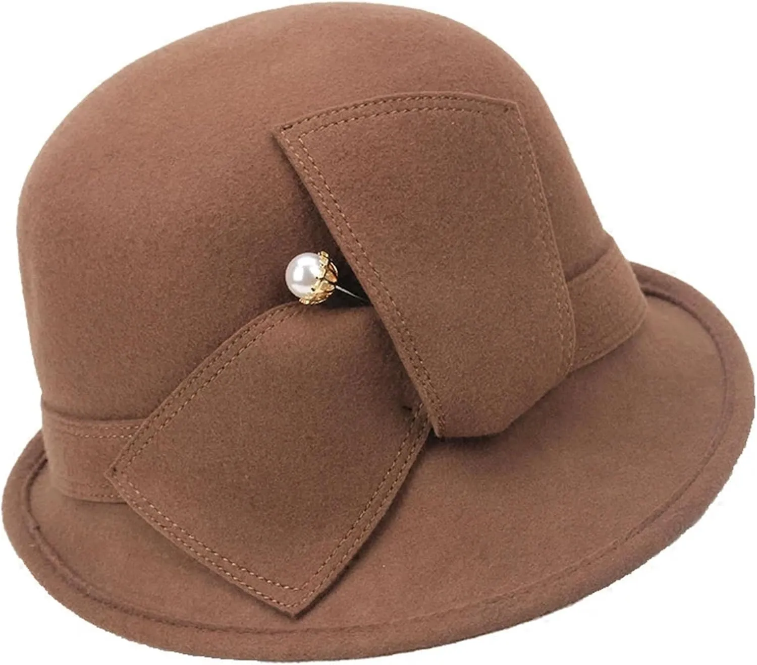 Adult Fedoras Wool Hat Girls Female Winter Warm Woolen Cap England Retro Wool Dome Cap Hat
