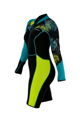 Akona 3/2mm Womens Front Zip Tropic Shorty for Scuba Diving