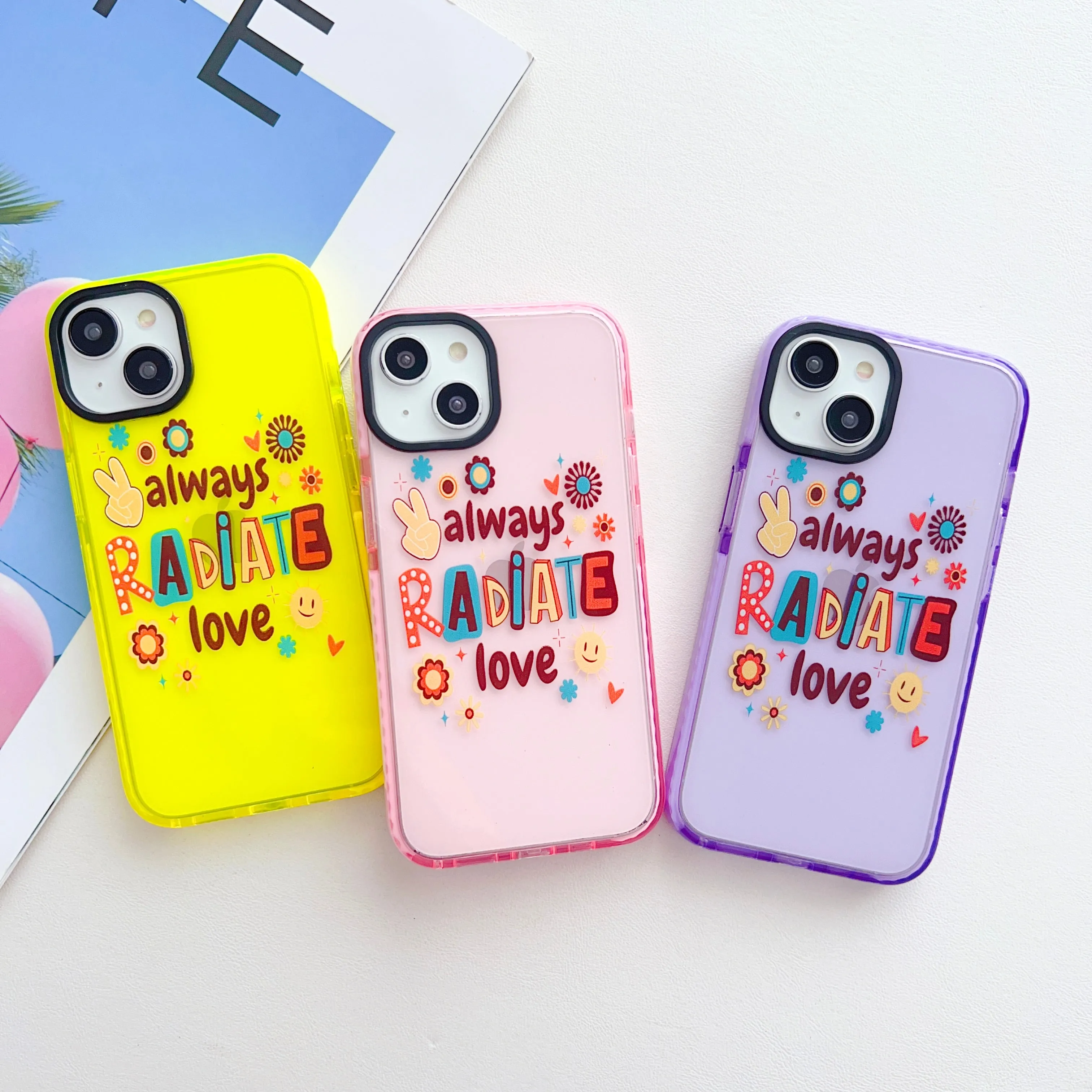 Always Radiate Love Designer Impact Proof Silicon Phone Case for iPhone
