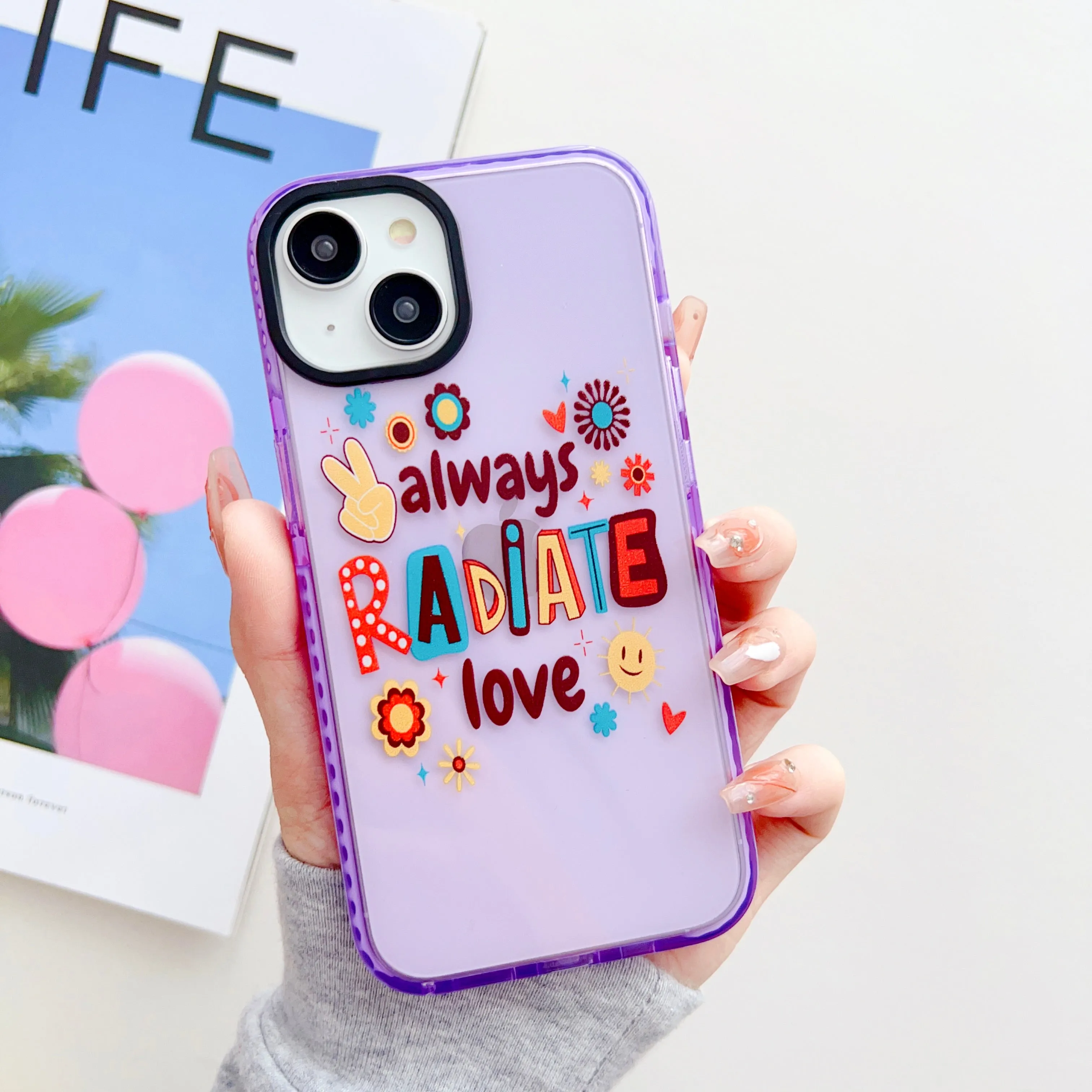 Always Radiate Love Designer Impact Proof Silicon Phone Case for iPhone