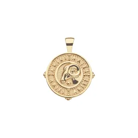 ARIES JW Small Zodiac Pendant Coin - Mar 21 - Apr 19