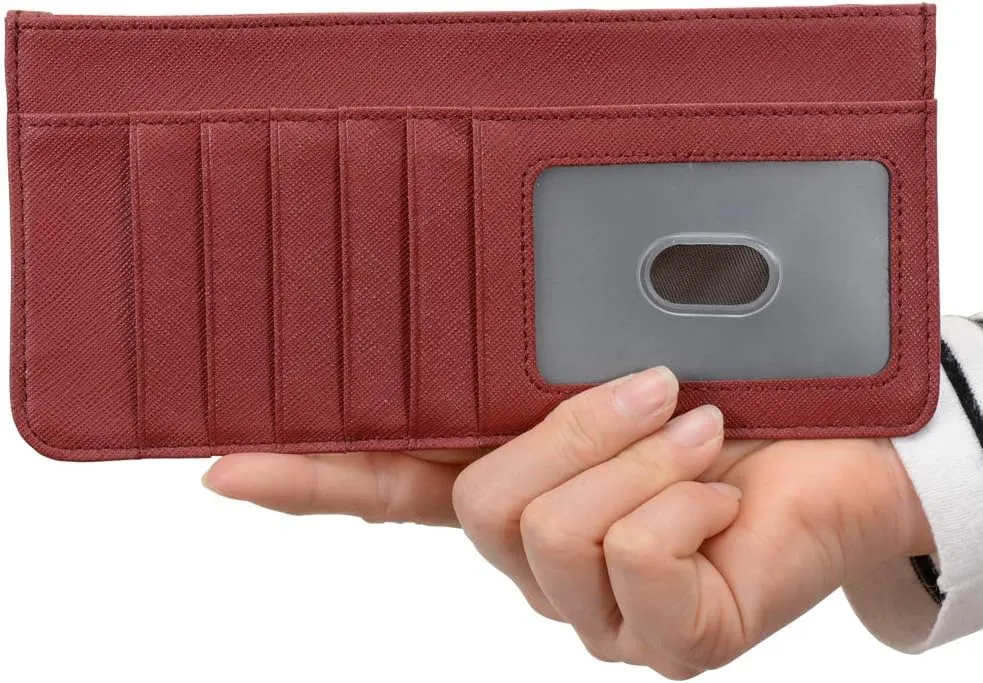 ARRIZO Women's Credit Card Wallet Slim Long Card Wallet Holder with Zipper Pocket for Cash, Coin, Receipt, ID Card