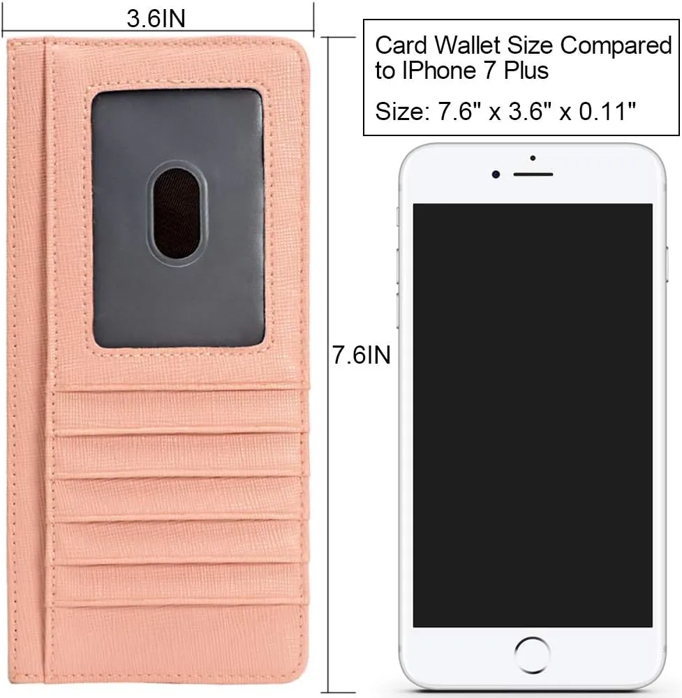 ARRIZO Women's Credit Card Wallet Slim Long Card Wallet Holder with Zipper Pocket for Cash, Coin, Receipt, ID Card