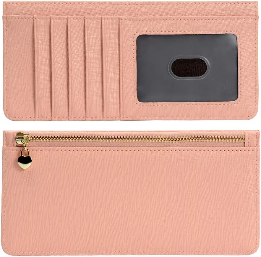 ARRIZO Women's Credit Card Wallet Slim Long Card Wallet Holder with Zipper Pocket for Cash, Coin, Receipt, ID Card