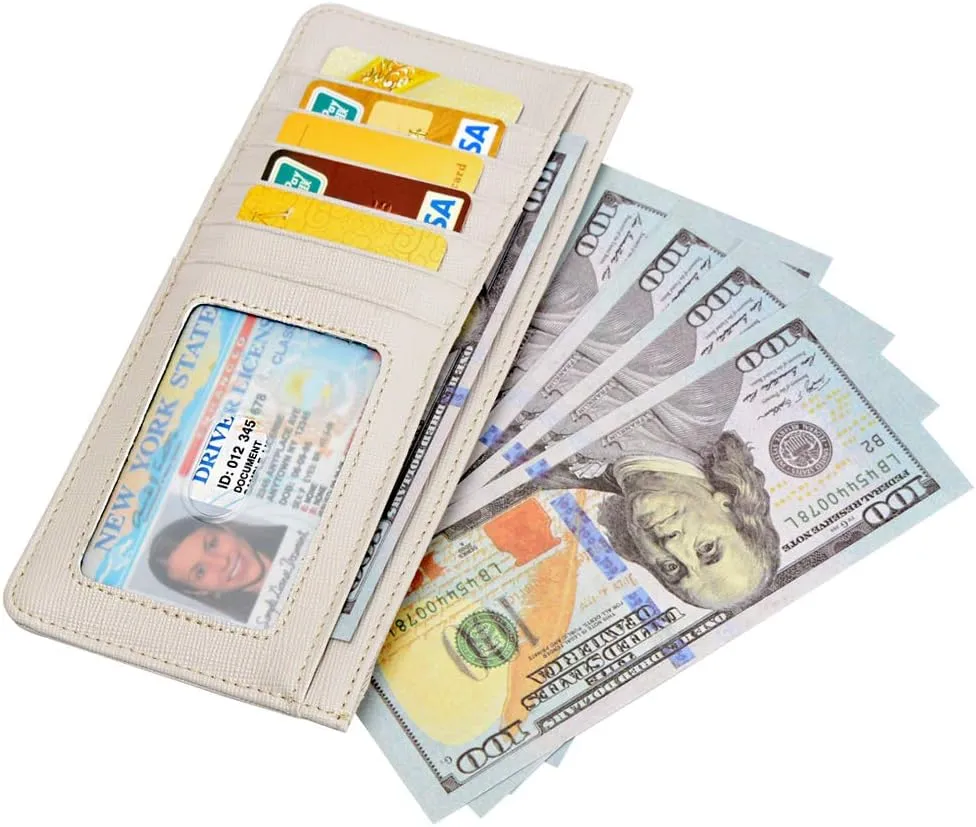 ARRIZO Women's Credit Card Wallet Slim Long Card Wallet Holder with Zipper Pocket for Cash, Coin, Receipt, ID Card