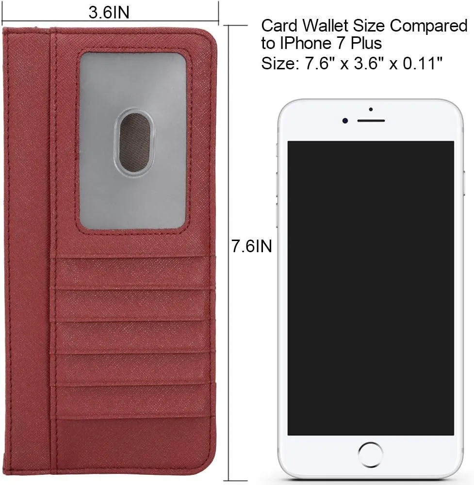 ARRIZO Women's Credit Card Wallet Slim Long Card Wallet Holder with Zipper Pocket for Cash, Coin, Receipt, ID Card