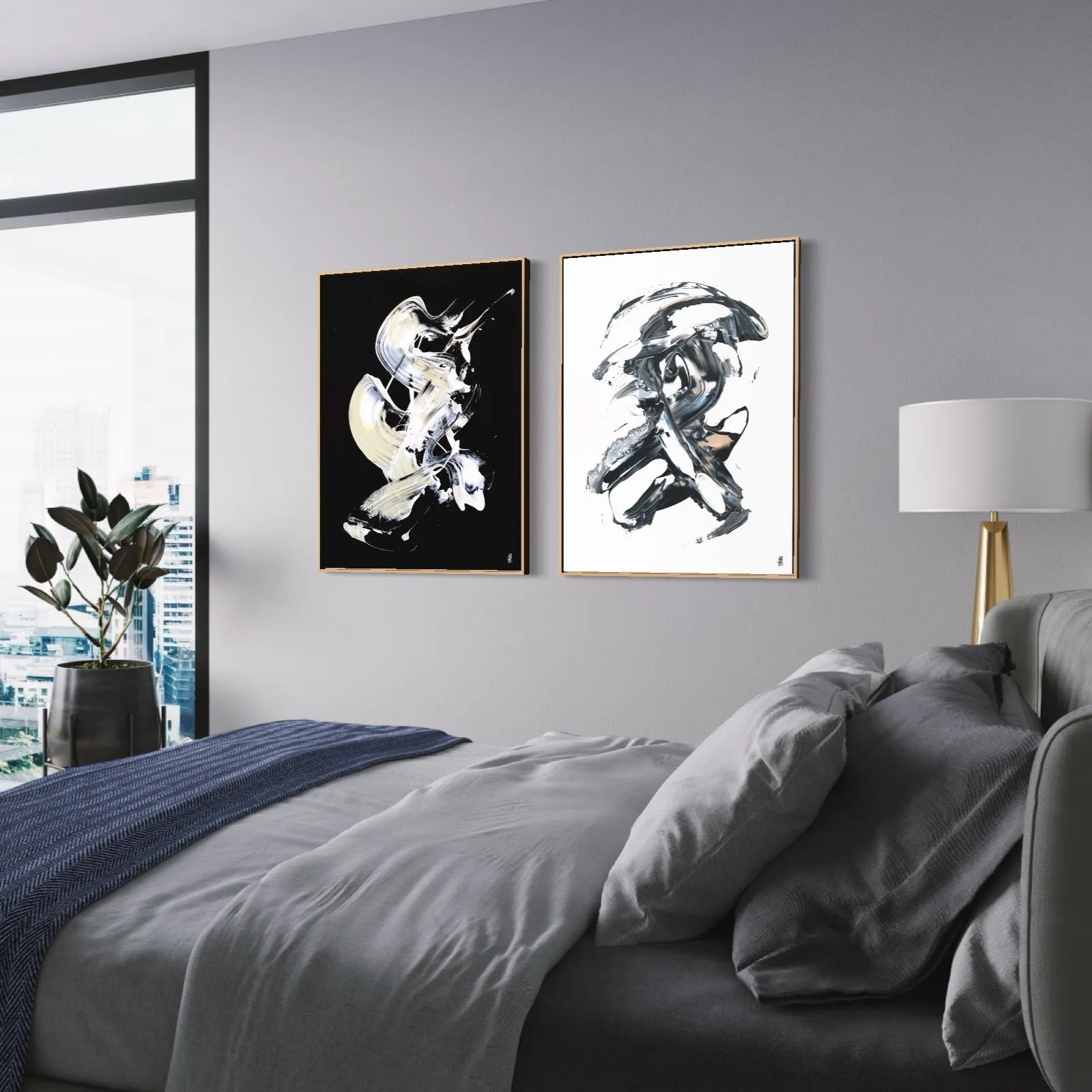 Art Wall 7 (2 Canvas Prints) - Less is more #8, Less is more #27