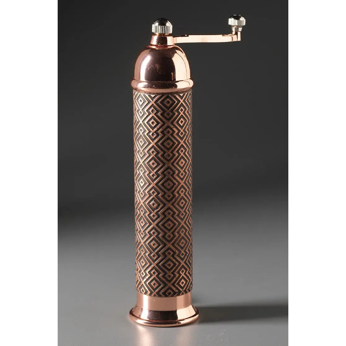 Aztec Copper and Black Metal Salt Mill or Pepper Mill Grinder Shaker by Robert Wilhelm of Raw Design