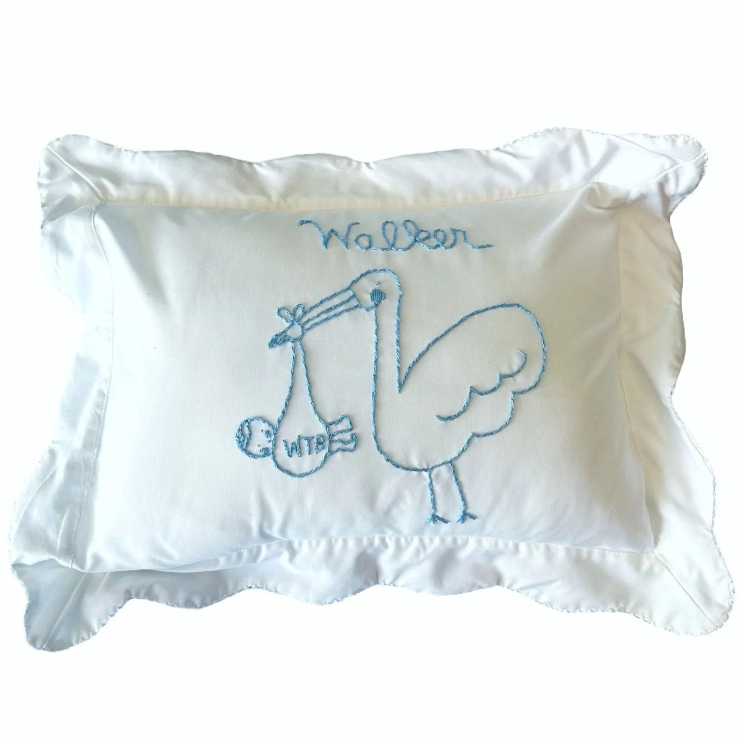 Baby Pillow - Stork with Girl