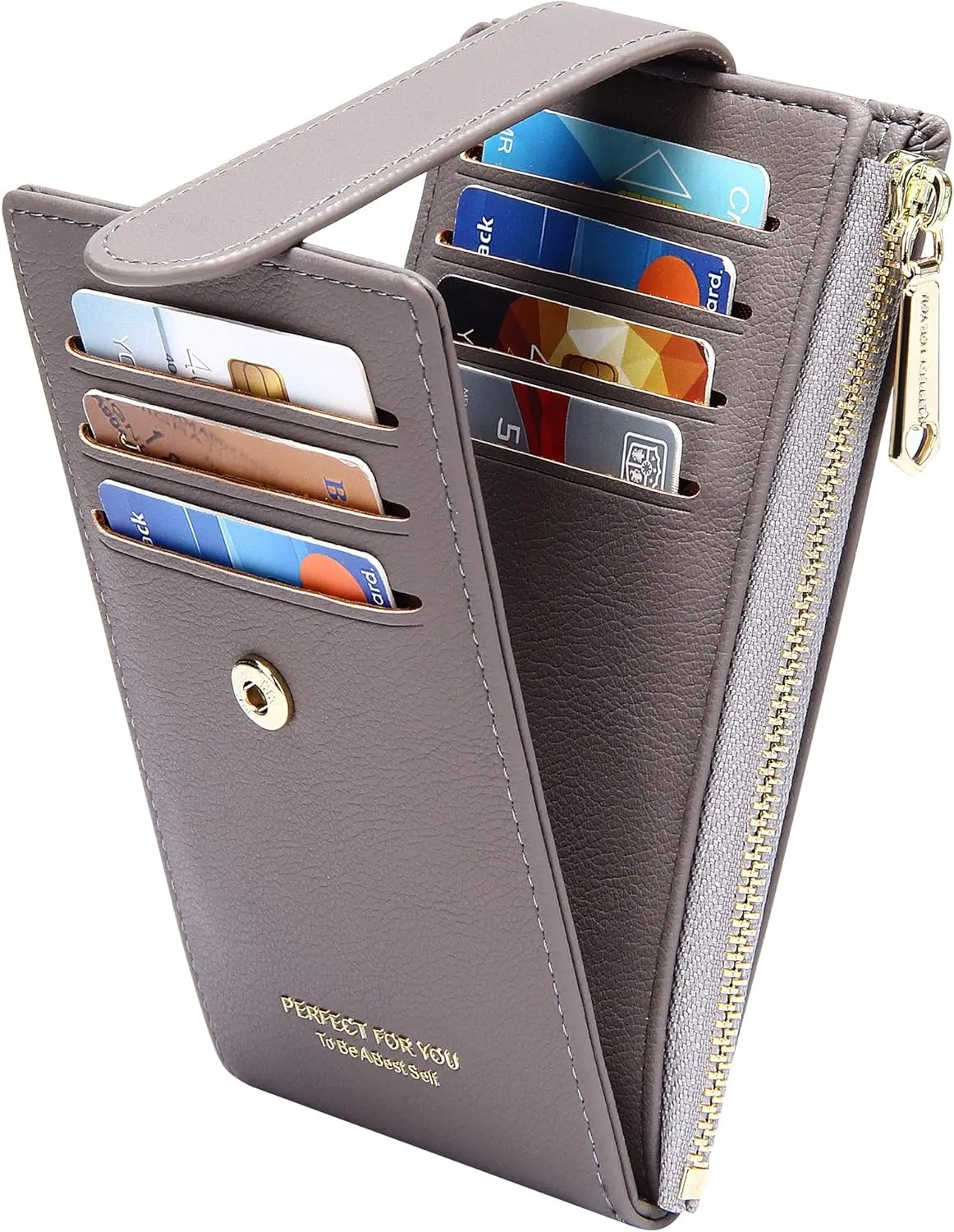 Badiya Card Holder Wallet for Women RFlD Slim Wallets Bifold Multi Card Case Coin Purse