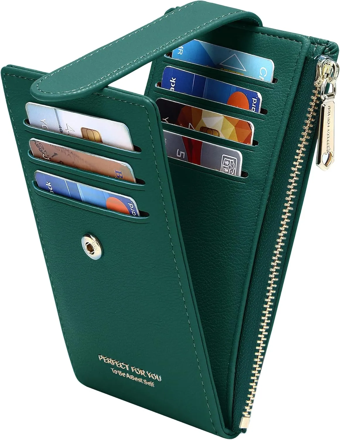 Badiya Card Holder Wallet for Women RFlD Slim Wallets Bifold Multi Card Case Coin Purse