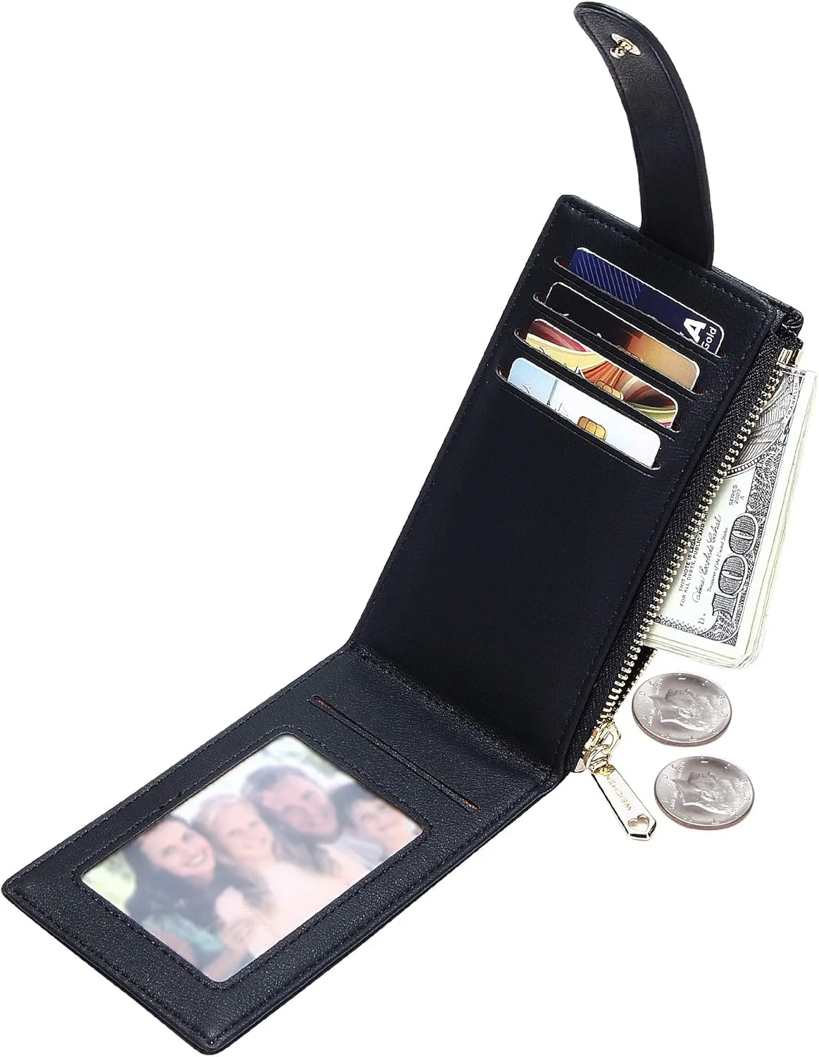 Badiya Card Holder Wallet for Women RFlD Slim Wallets Bifold Multi Card Case Coin Purse