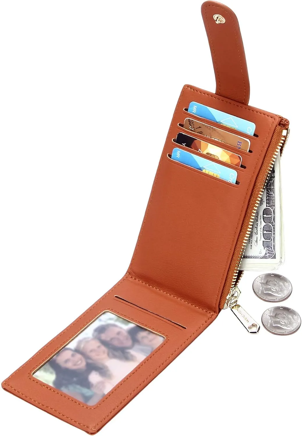 Badiya Card Holder Wallet for Women RFlD Slim Wallets Bifold Multi Card Case Coin Purse