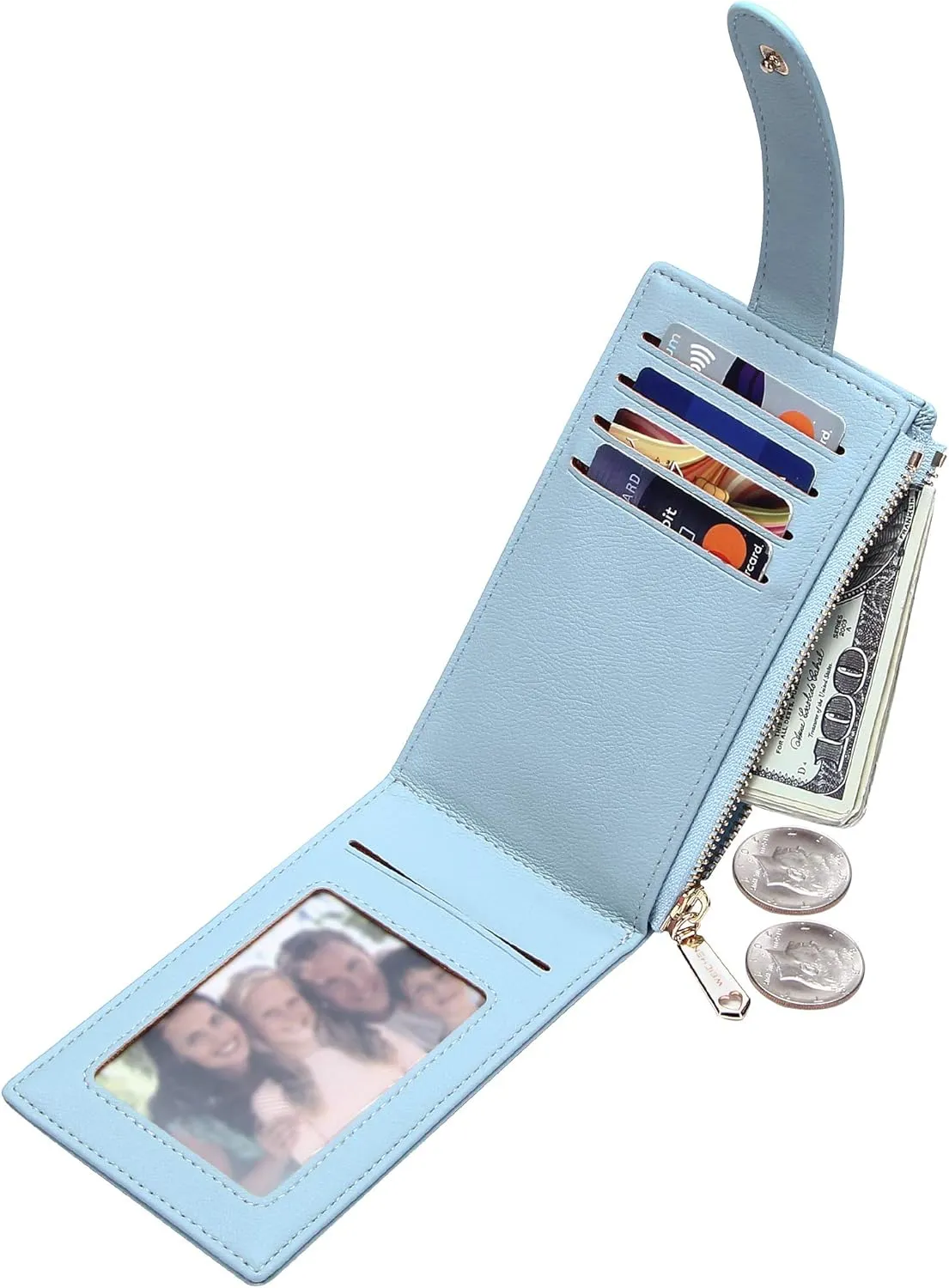 Badiya Card Holder Wallet for Women RFlD Slim Wallets Bifold Multi Card Case Coin Purse