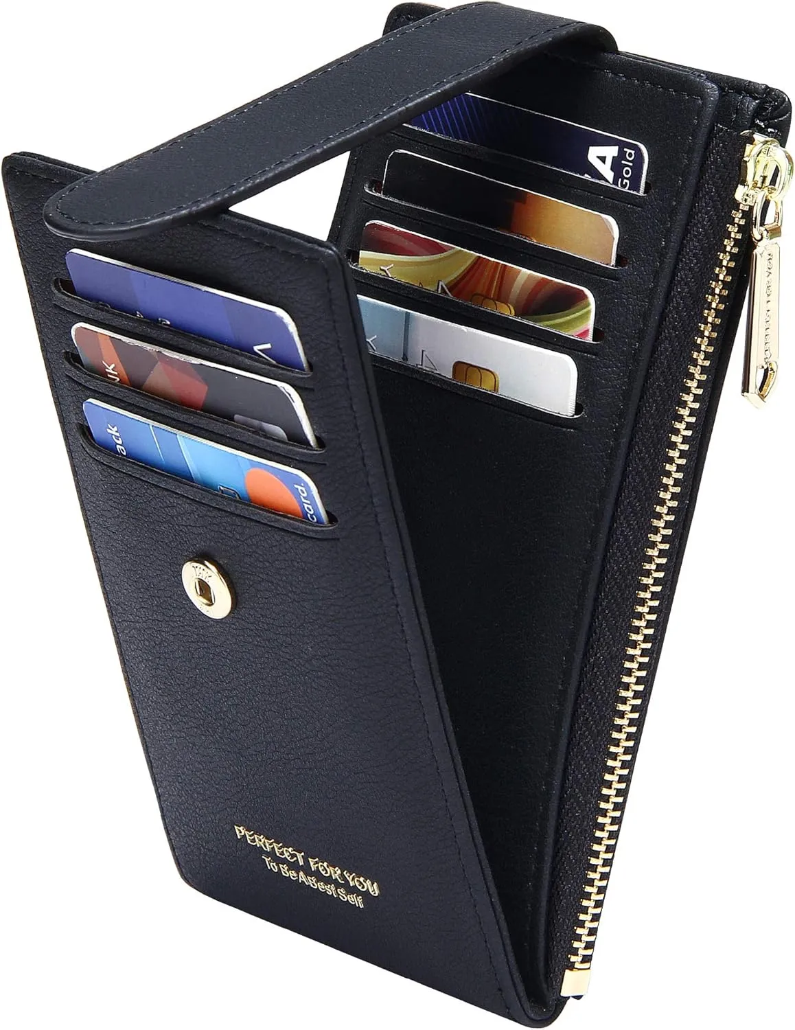 Badiya Card Holder Wallet for Women RFlD Slim Wallets Bifold Multi Card Case Coin Purse